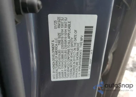 2025 Honda Odyssey Elite from USA, damaged, VIN 5FNRL6H92SB043473